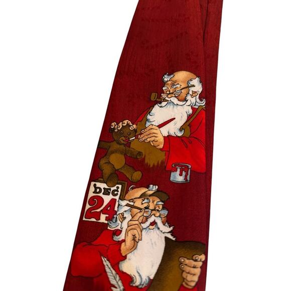 Hallmark Men's Red Santa Christmas Tie - Picture 3 of 6